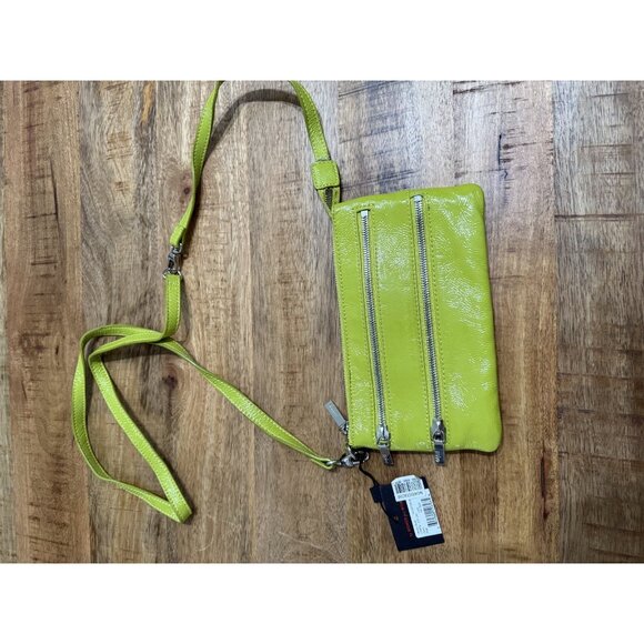 Hobo International Convertible Crossbody Wristlet Lime Green Zippers Cristel NWT - Picture 3 of 15